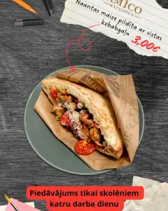 Naantas maize pildīta ar vistas kebabgaļu